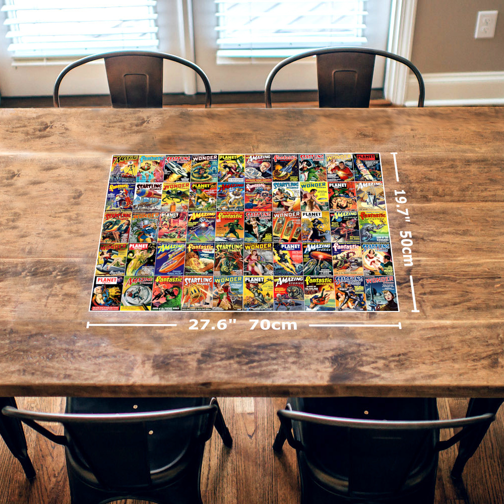 Science Fiction Magazine Covers 1000 Piece Jigsaw Puzzle Table Image