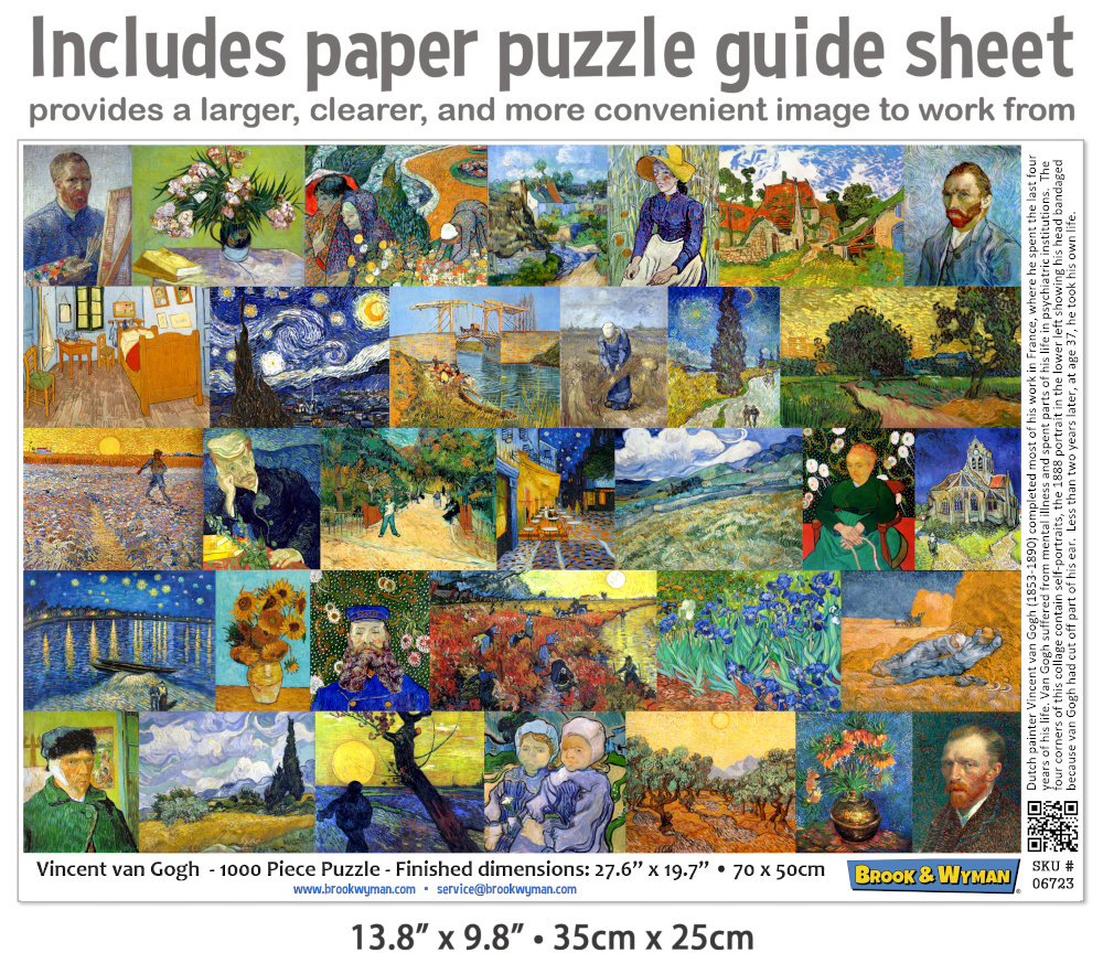 VIncent van Gogh 1000 Piece Jigsaw Puzzle Guide Insert