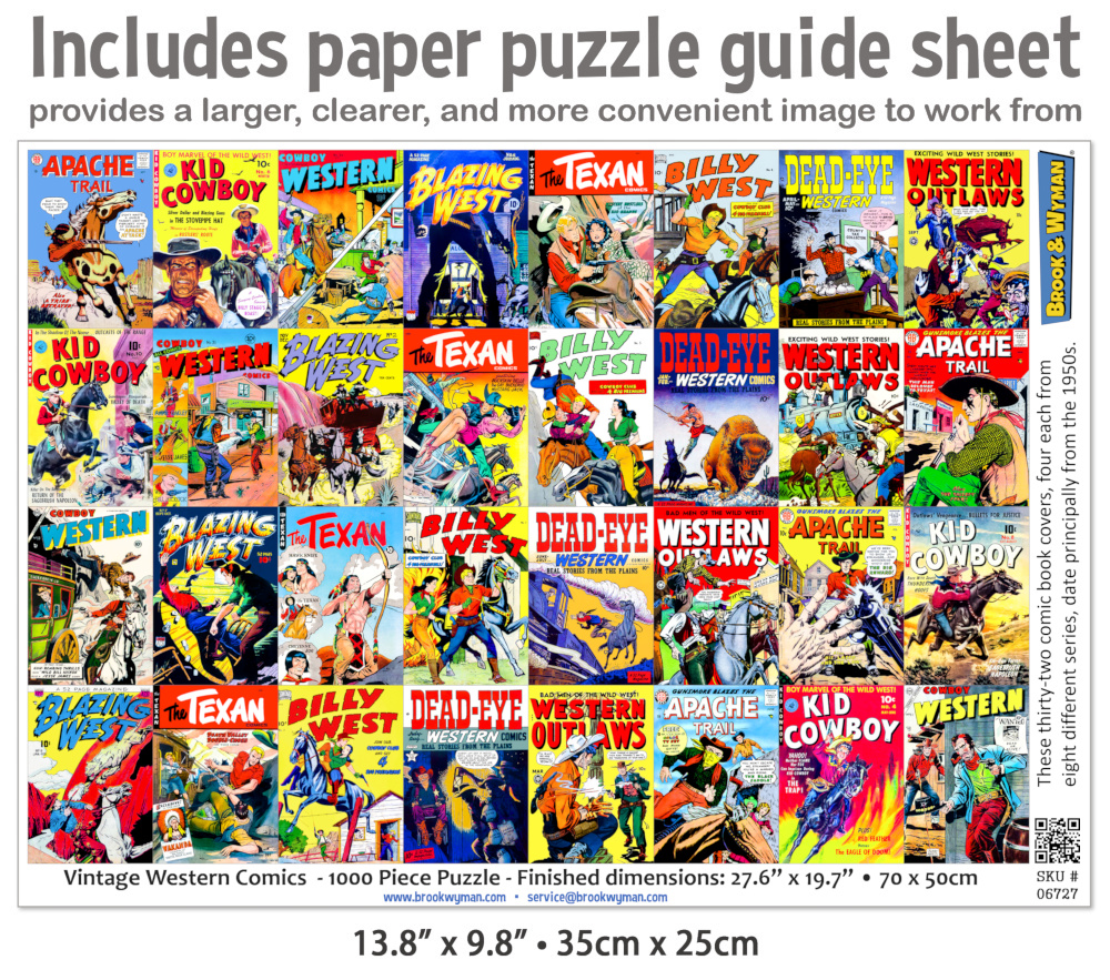 Vintage Western Comic Book Covers 1000 Piece Jigsaw Puzzle - Image 3